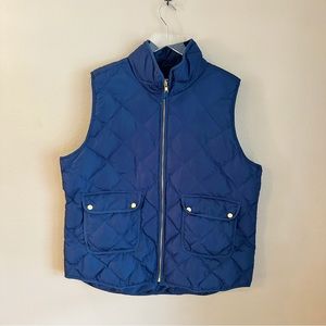 Wool rich down puffer vest navy blue XXL